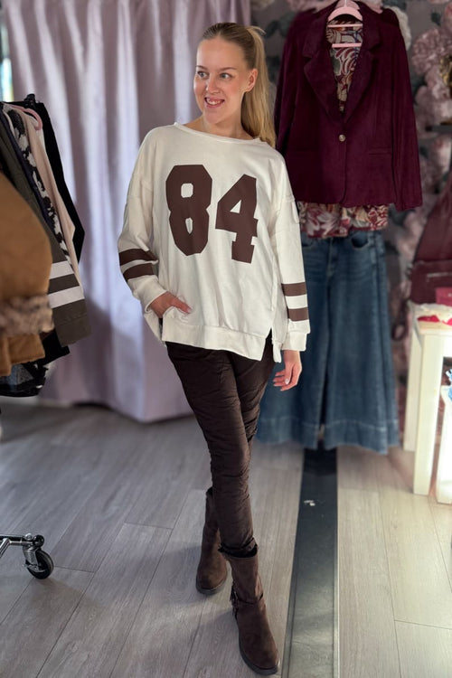 Collegepusero 84 | luonnonvalkoinen | pusero | pikku-riikka