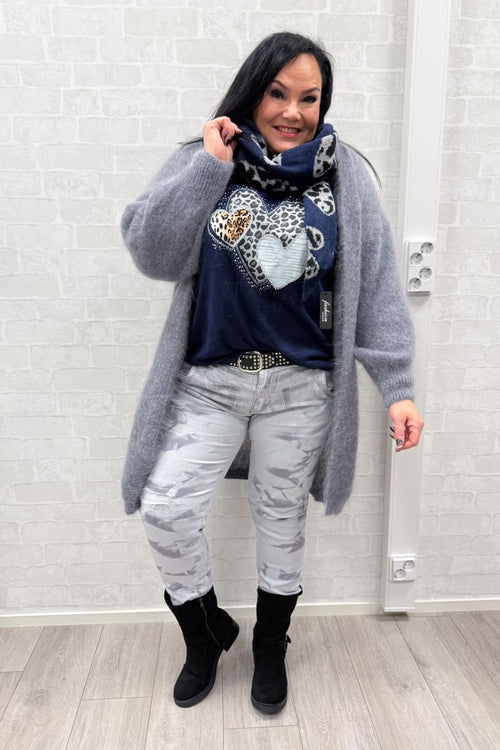 Harmaat farkut snake print | housut | pikku-riikka