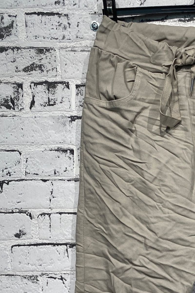 Joustavat housut basic | tumma beige | housut | pikku riikka