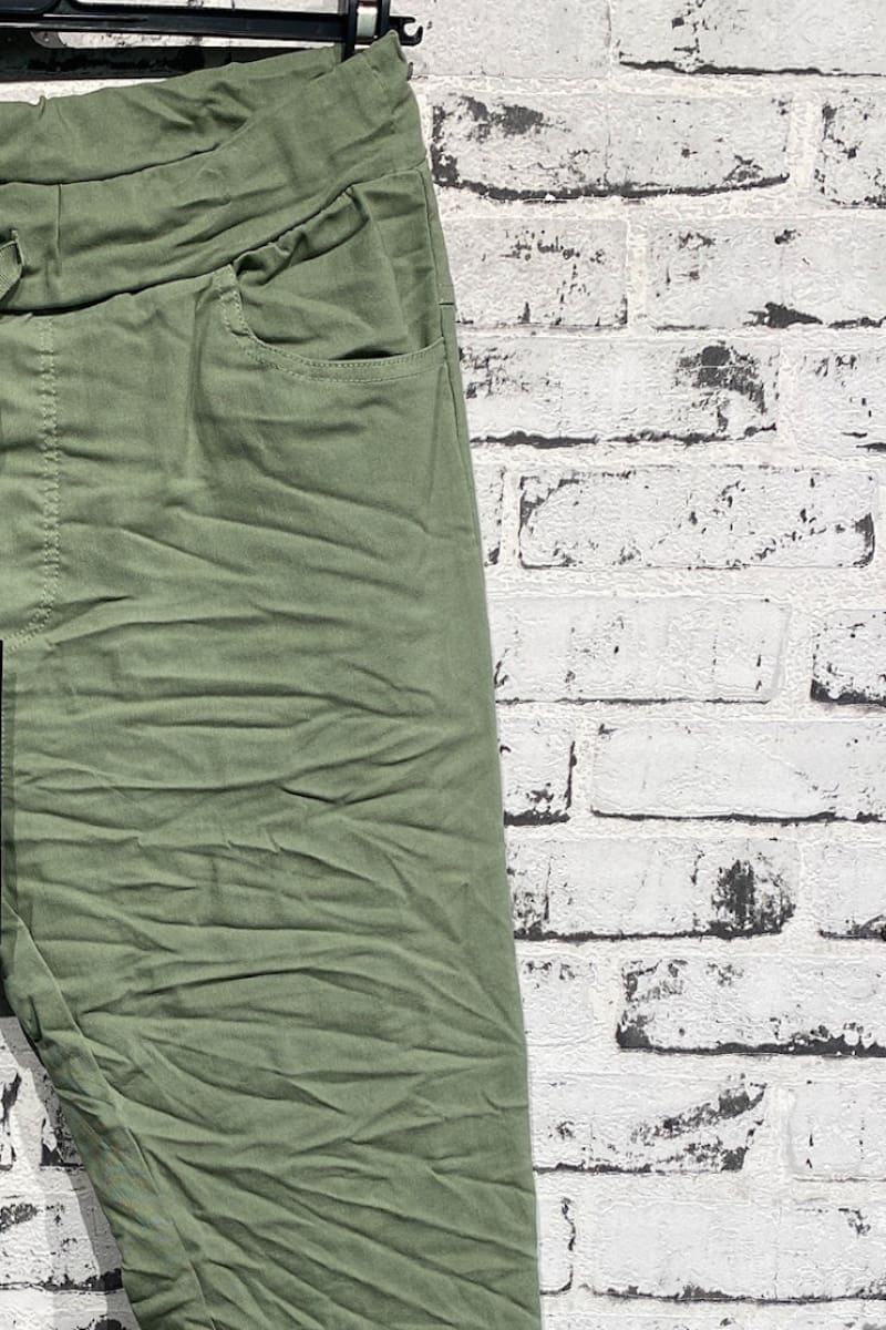 Joustavat housut basic | khaki | housut | pikku riikka