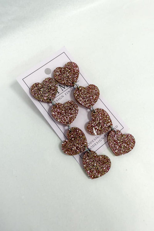 Korvakorut four hearts mimo design | ruusukulta | asusteet | pikku riikka