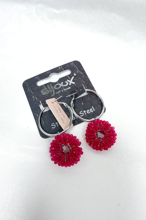 Korvakorut glitter circle | hopea/fuksia | asusteet | pikku-riikka