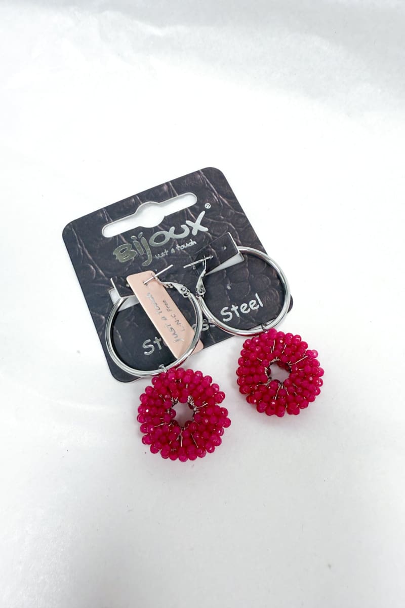 Korvakorut glitter circle | hopea/fuksia | asusteet | pikku-riikka