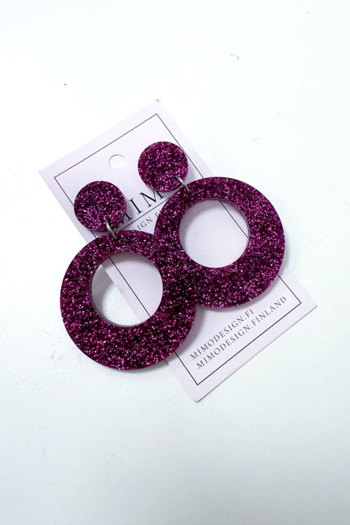 Korvakorut glitter iso rengas mimo design | mauve | asusteet | pikku-riikka