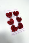 Korvakorut hearts mimo design | punainen / glitter | asusteet | pikku-riikka