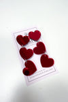 Korvakorut hearts mimo design | punainen / peili | asusteet | pikku-riikka