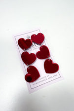 Korvakorut hearts mimo design | punainen / peili | asusteet | pikku-riikka