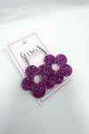 Korvakorut kukka mimo design | violetti / glitter | asusteet | pikku riikka
