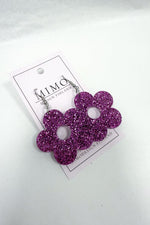 Korvakorut kukka mimo design | violetti / glitter | asusteet | pikku riikka