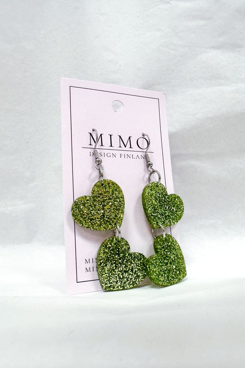 Korvakorut Two Hearts Mimo Design | Pistaasi | Asusteet | Pikku-riikka