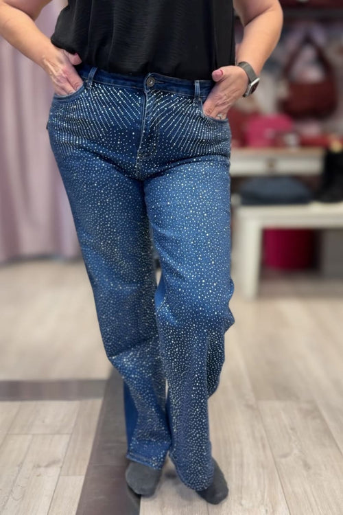 Leveälahkeiset farkut glitter rain goodies | housut | pikku-riikka