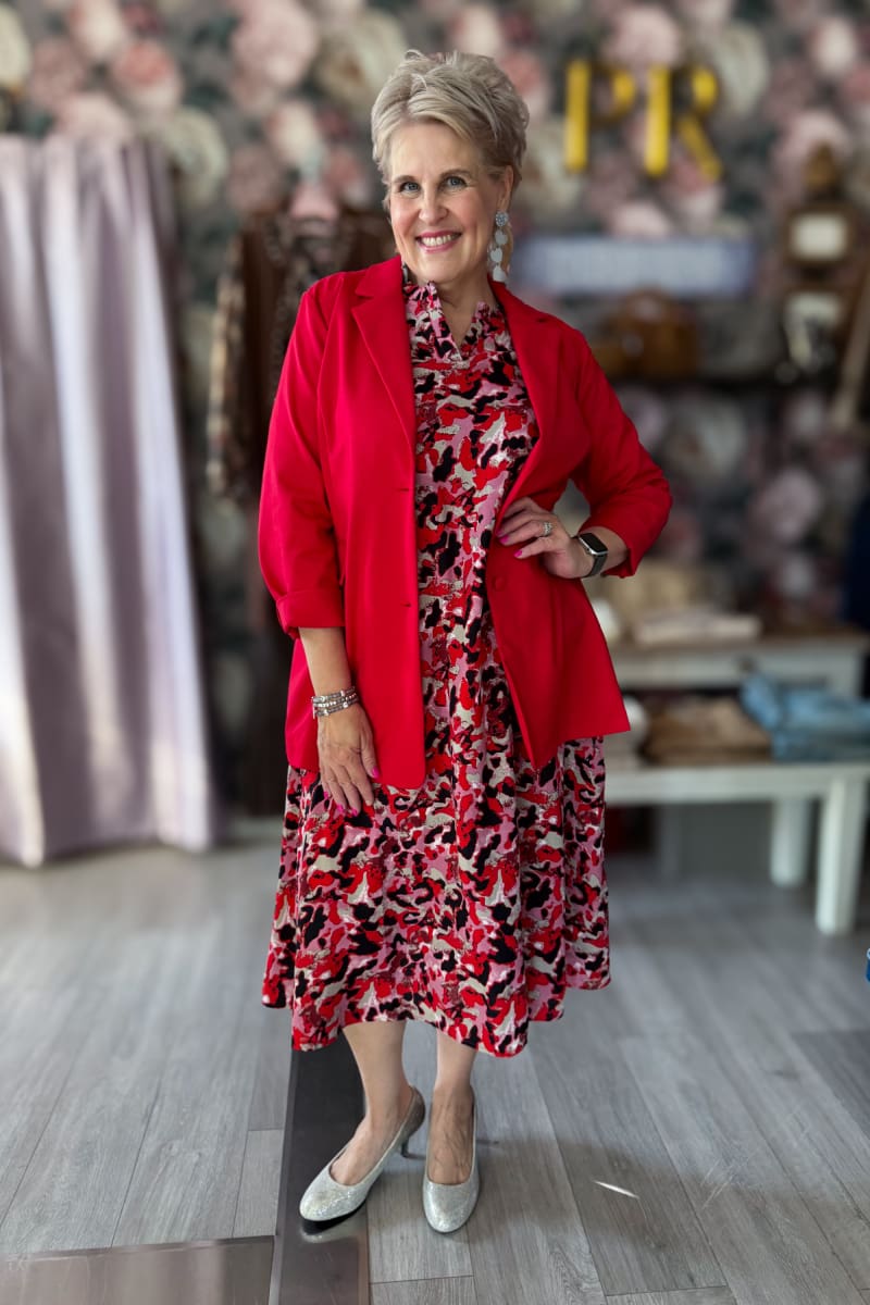 Mekko Miranda Ze-Ze. Ihana viskoosimekko Koot S-XXL Värinä tango red 
