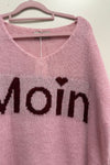 Neule moin | vaaleanpunainen/burgundy | pusero | pikku-riikka