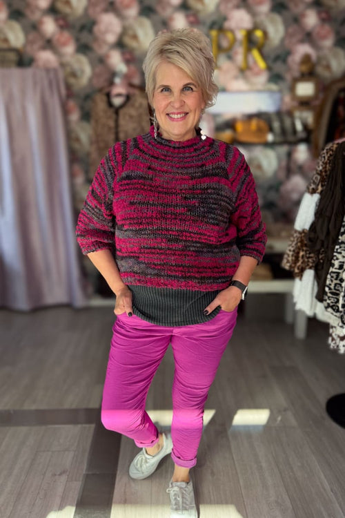 Neulepusero Pystykauluksella Fernanda | Mauve | Pusero | Pikku Riikka
