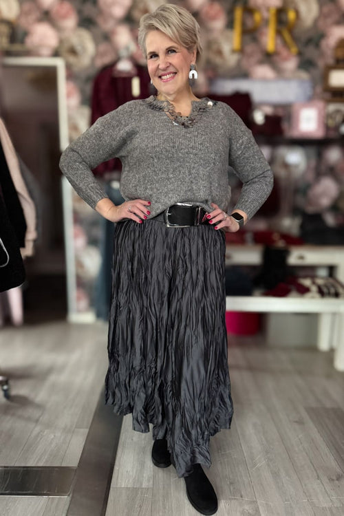 Neulepusero sequin | harmaa | pusero | pikku-riikka