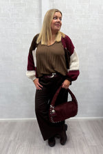 Neuletakki brown & burgundy | pusero | pikku-riikka