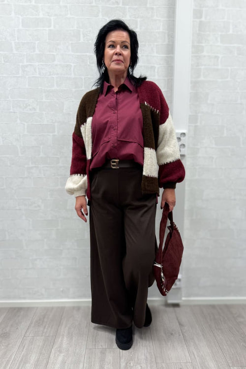 Neuletakki brown & burgundy | pusero | pikku-riikka