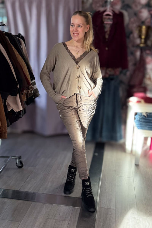 Neuletakki goldie | taupe | pusero | pikku-riikka