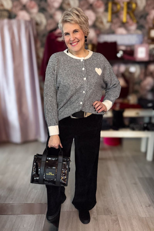 Neuletakki heart | harmaa | pusero | pikku-riikka