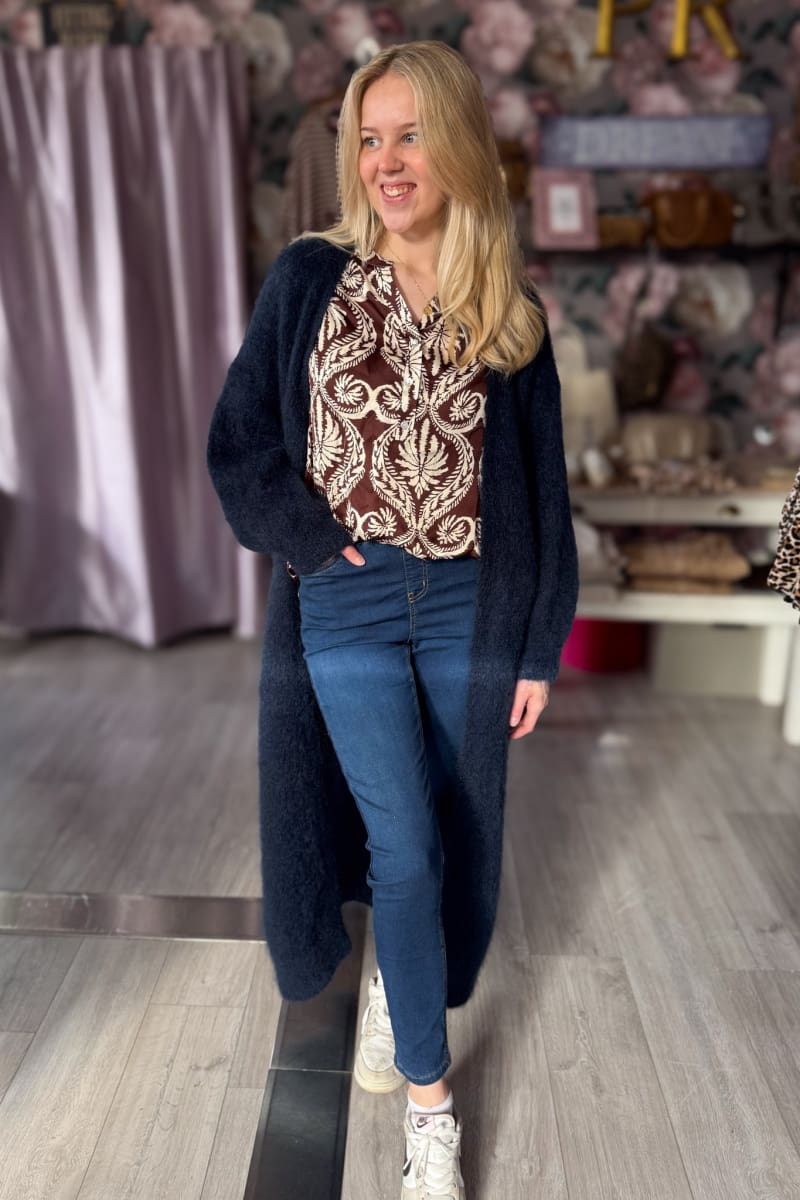 Pitkä kid mohair neuletakki diana | tumma petrooli | jakku | pikku riikka