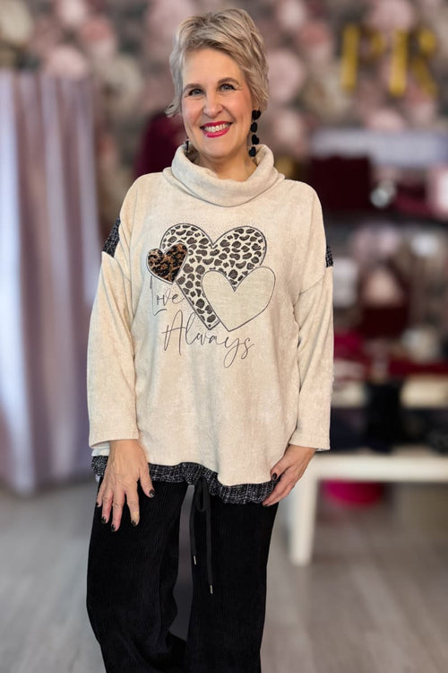 Pusero hearts | beige | pusero | pikku-riikka