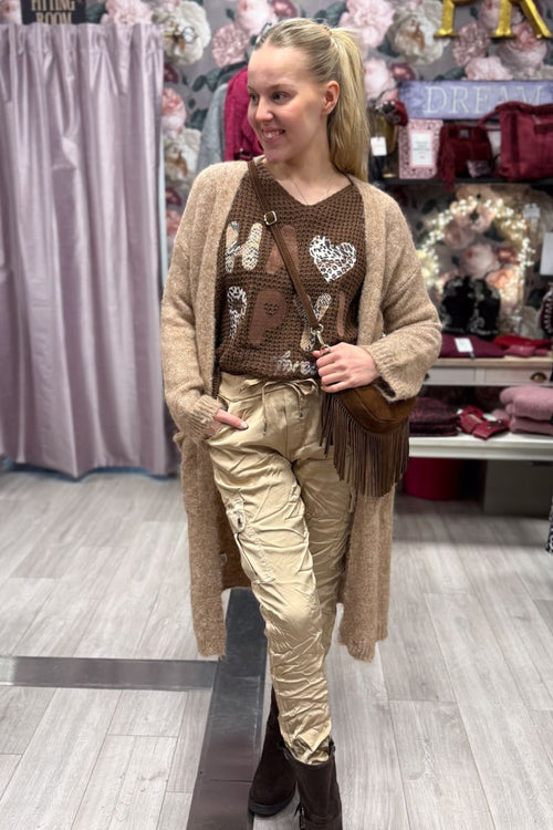 Satiinipintaiset joustavat housut cargo | housut | pikku-riikka