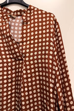 Viskoosipusero polka dot | konjakki | pusero | pikku-riikka
